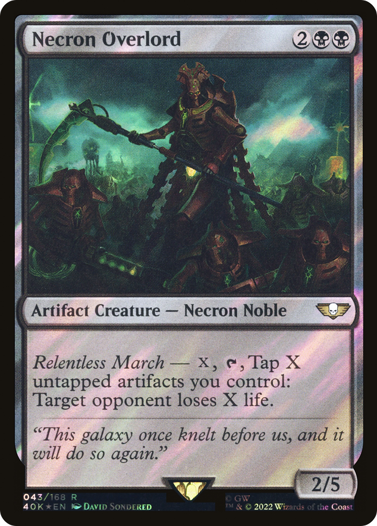 Necron Overlord (Surge Foil) (40K-043) [Warhammer 40,000 Commander] Foil