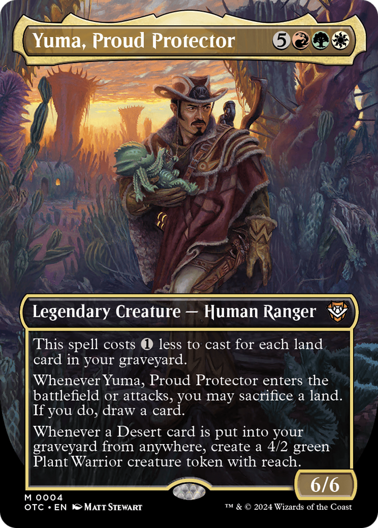 Yuma, Proud Protector (OTC-004) [Outlaws of Thunder Junction Commander] (Borderless) Foil