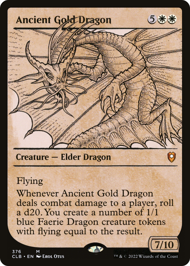 Ancient Gold Dragon (CLB-376) [Commander Legends: Battle for Baldur's Gate]: (Showcase) Foil