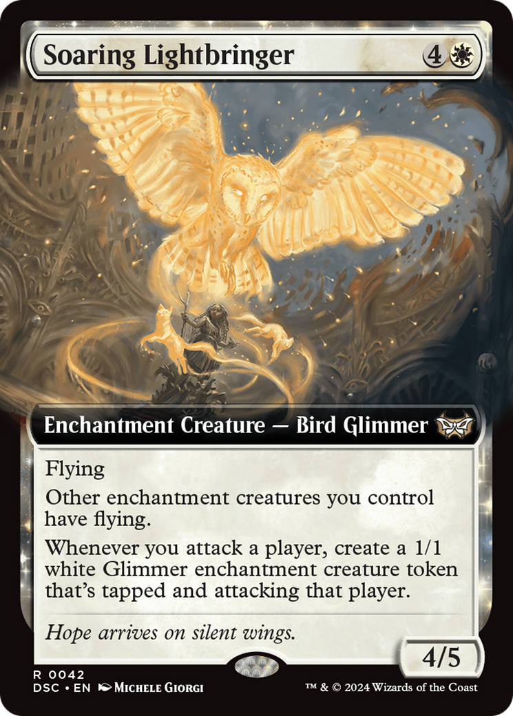 Soaring Lightbringer (DSC-042) [Duskmourn: House of Horror Commander]: (Extended Art, nyxtouched)