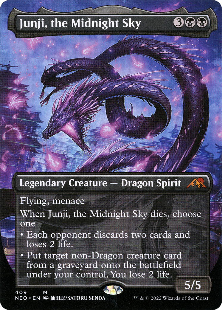 Junji, the Midnight Sky (Borderless) (NEO-409) [Kamigawa: Neon Dynasty]