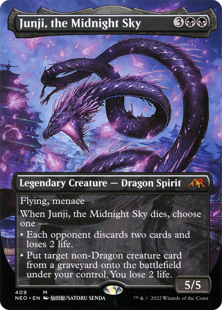 Junji, the Midnight Sky (NEO-409) [Kamigawa: Neon Dynasty] (Borderless) Foil