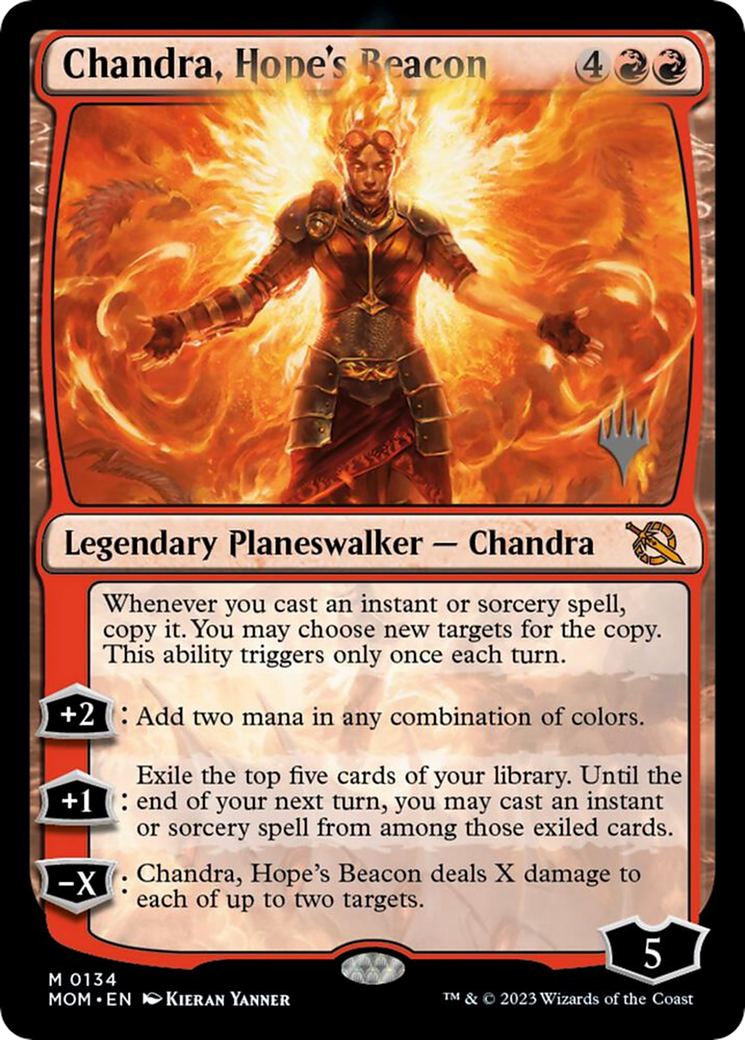 Chandra, Hope's Beacon (PPMOM-134) [Promo Pack: March of the Machine Promos] Foil