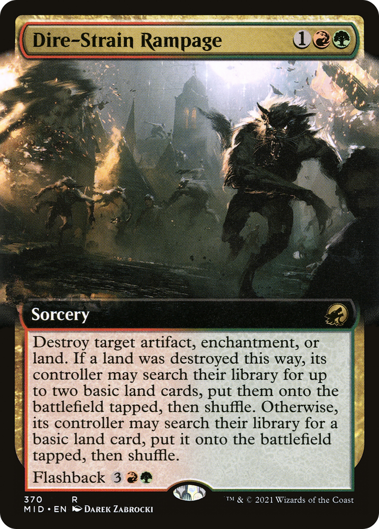 Dire-Strain Rampage (Extended Art) (MID-370) [Innistrad: Midnight Hunt]