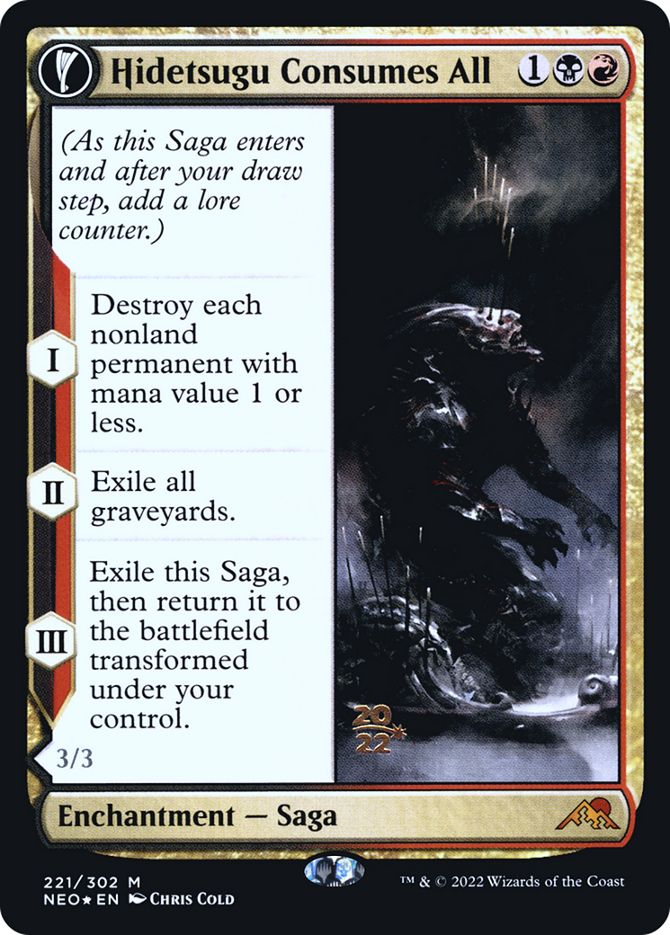 Hidetsugu Consumes All (PRE-221) [Kamigawa: Neon Dynasty Promos] Foil