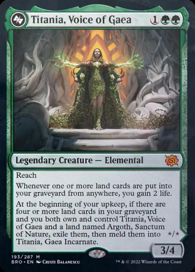 Titania, Voice of Gaea (BRO-193) [The Brothers' War]