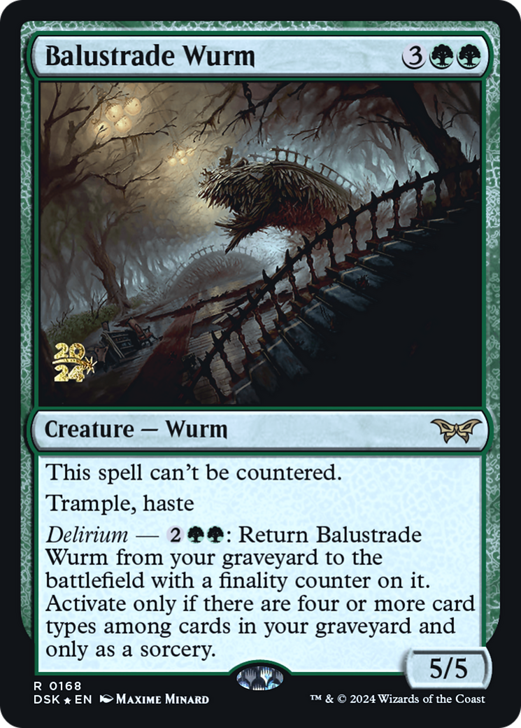 Balustrade Wurm (PRE-168S) [Duskmourn: House of Horror Promos] Foil