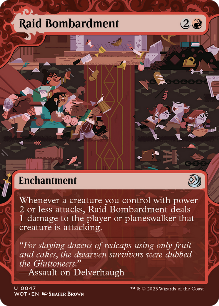 Raid Bombardment (WOT-047) [Wilds of Eldraine: Enchanting Tales]: (Showcase) (Borderless)