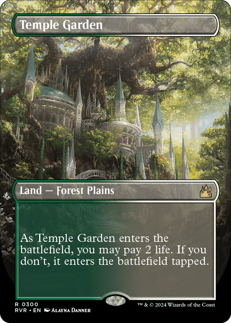 Temple Garden (RVR-300) [Ravnica Remastered] (Borderless) Foil