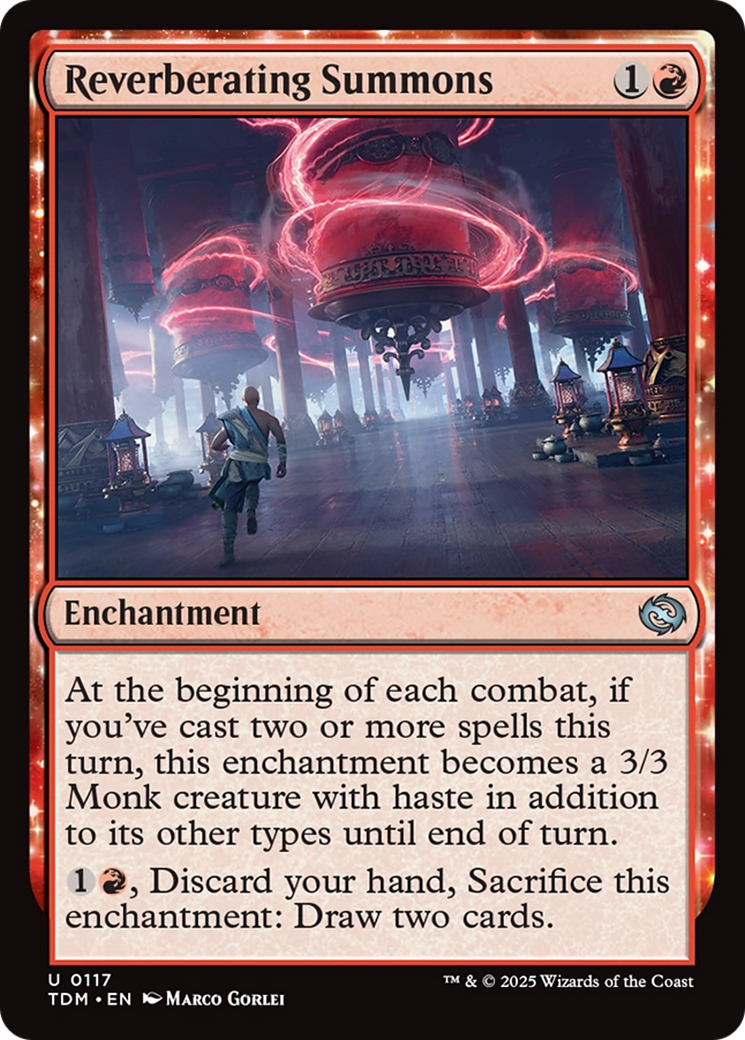 Reverberating Summons (TDM-117) [Tarkir: Dragonstorm]: (enchantment)