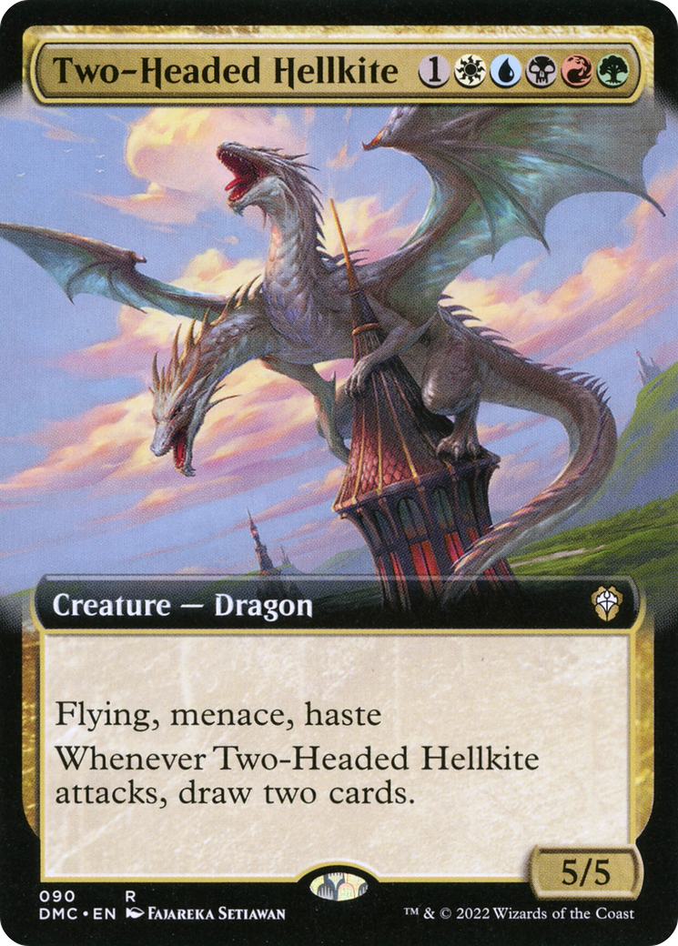 Two-Headed Hellkite (Extended Art) (DMC-090) [Dominaria United Commander]