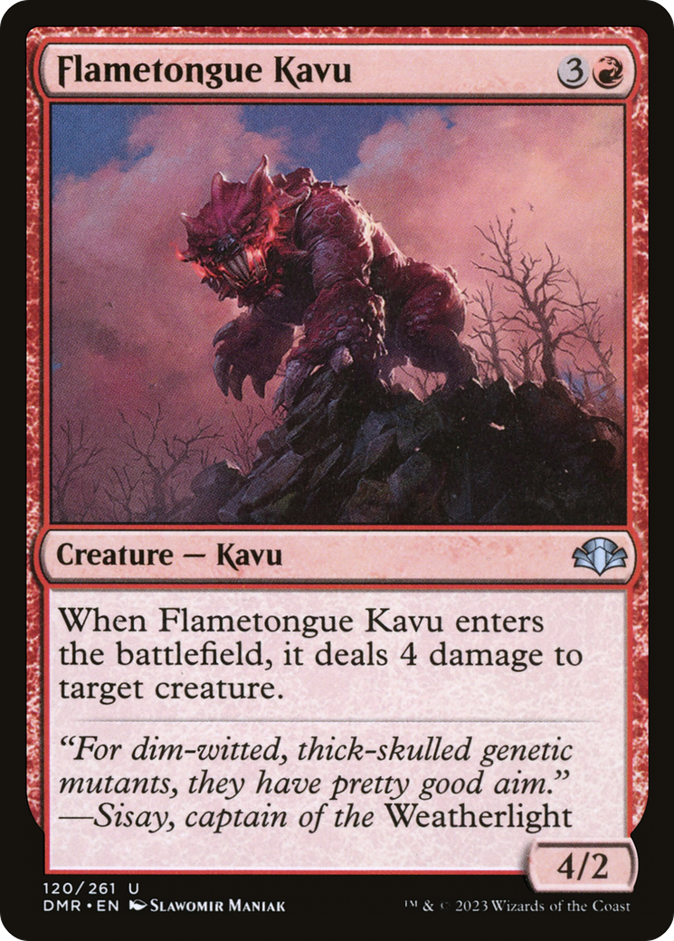 Flametongue Kavu (DMR-120) [Dominaria Remastered] Foil