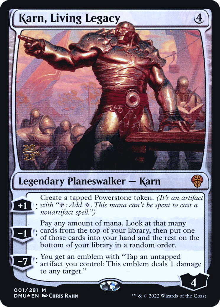 Karn, Living Legacy (PRE-001) [Dominaria United Promos] Foil