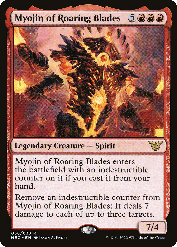 Myojin of Roaring Blades (NEC-036) [Neon Dynasty Commander]