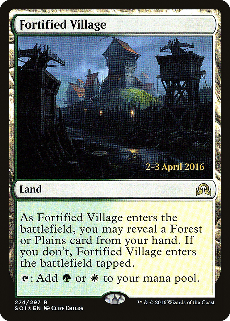 Fortified Village (PRE-274S) [Shadows over Innistrad Promos] Foil