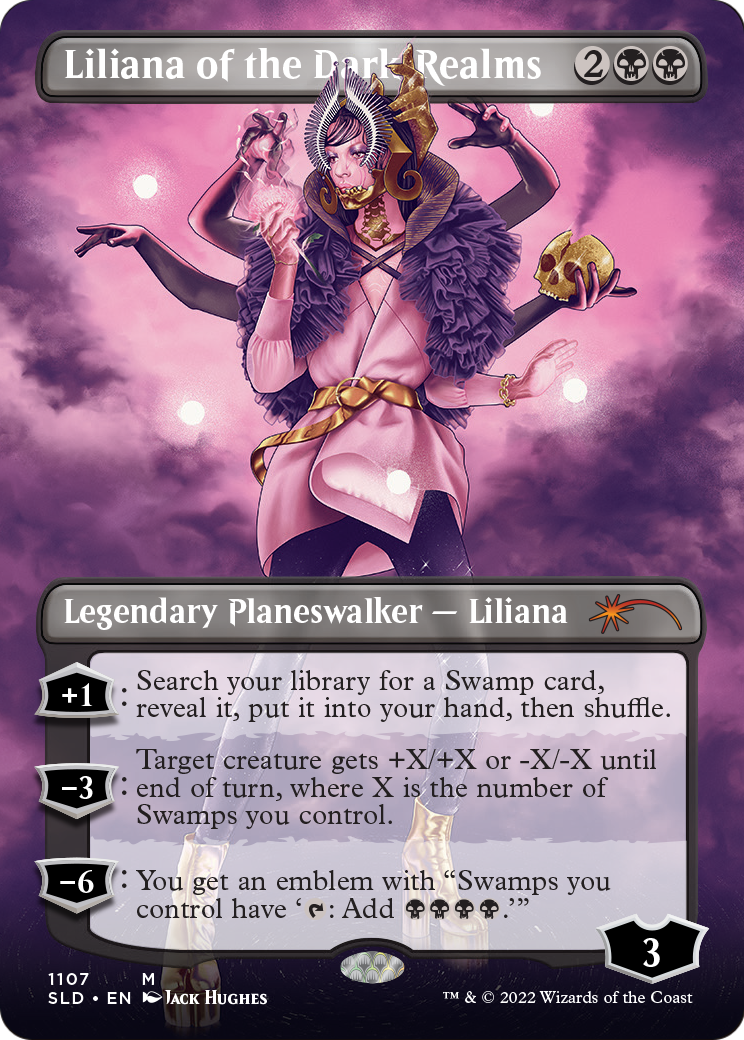 Liliana of the Dark Realms (Borderless) (SLD-1107) (Borderless) [Secret Lair Drop]
