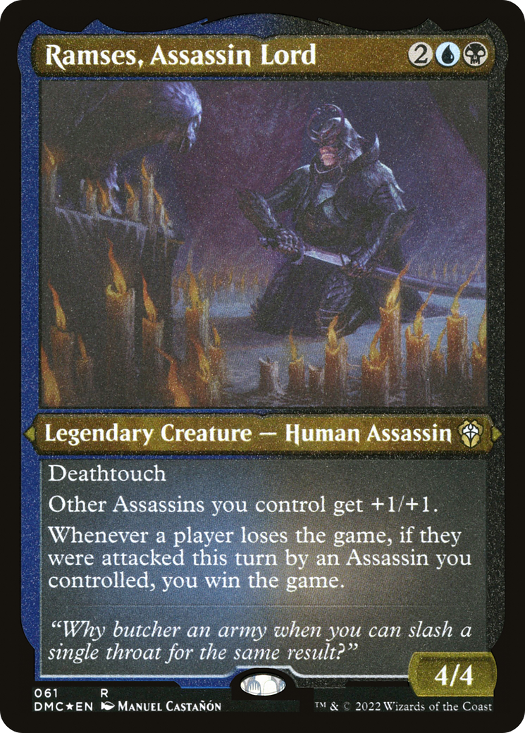 Ramses, Assassin Lord (DMC-061) [Dominaria United Commander] Etched Foil