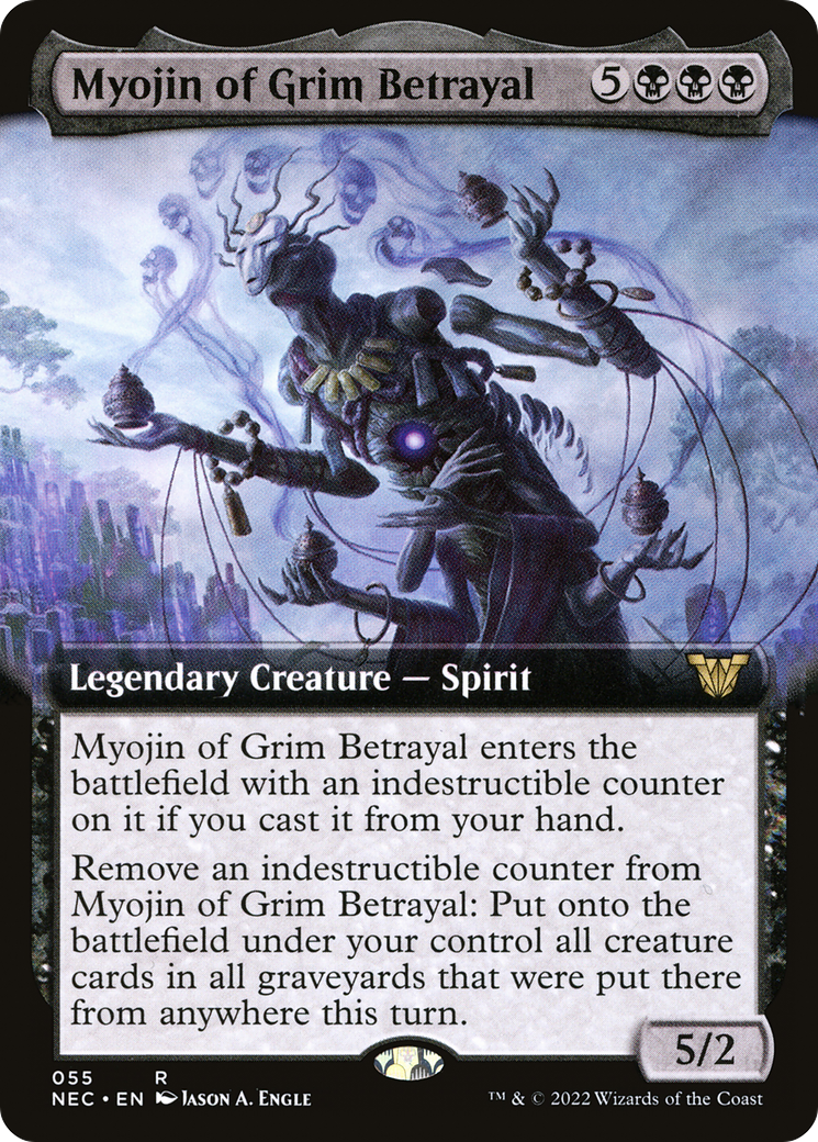 Myojin of Grim Betrayal (Extended Art) (NEC-055) [Neon Dynasty Commander]