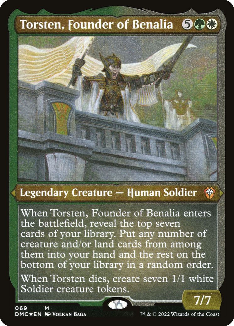 Torsten, Founder of Benalia (DMC-069) [Dominaria United Commander] Etched Foil