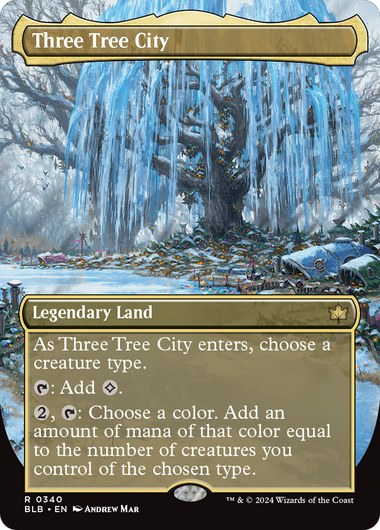 Three Tree City (BLB-340) [Bloomburrow] (Borderless) Foil
