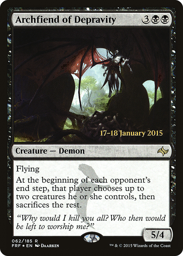 Archfiend of Depravity (PRE-62S) [Fate Reforged Promos] Foil