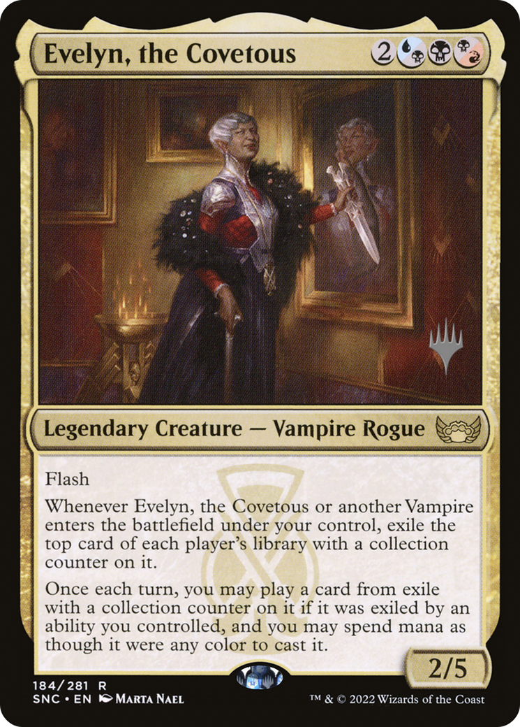 Evelyn, the Covetous (PPSNC-184) [Promo Pack: Streets of New Capenna Promos]