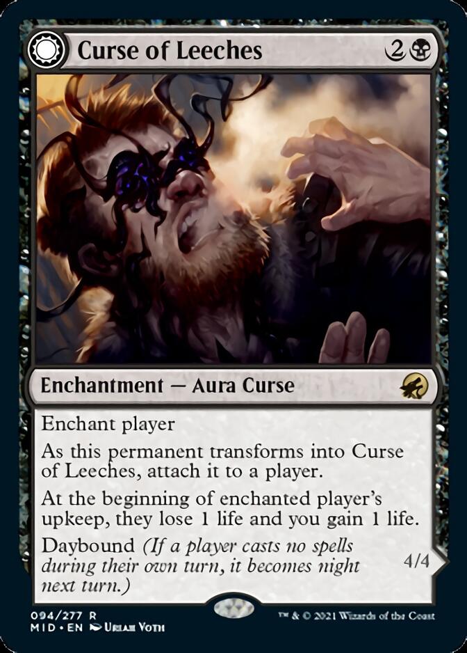 Curse of Leeches // Leeching Lurker (MID-094) [Innistrad: Midnight Hunt]: (Double Faced Transform) Foil