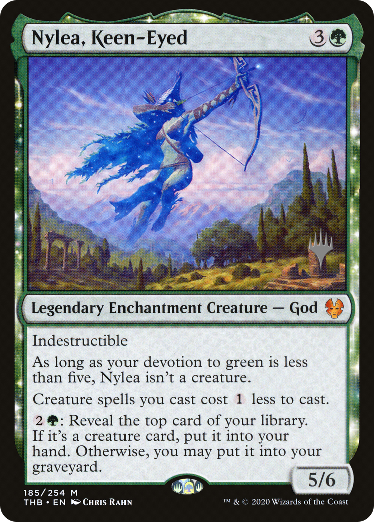 Nylea, Keen-Eyed (PPTHB-185P) [Theros Beyond Death Promos]: (enchantment)