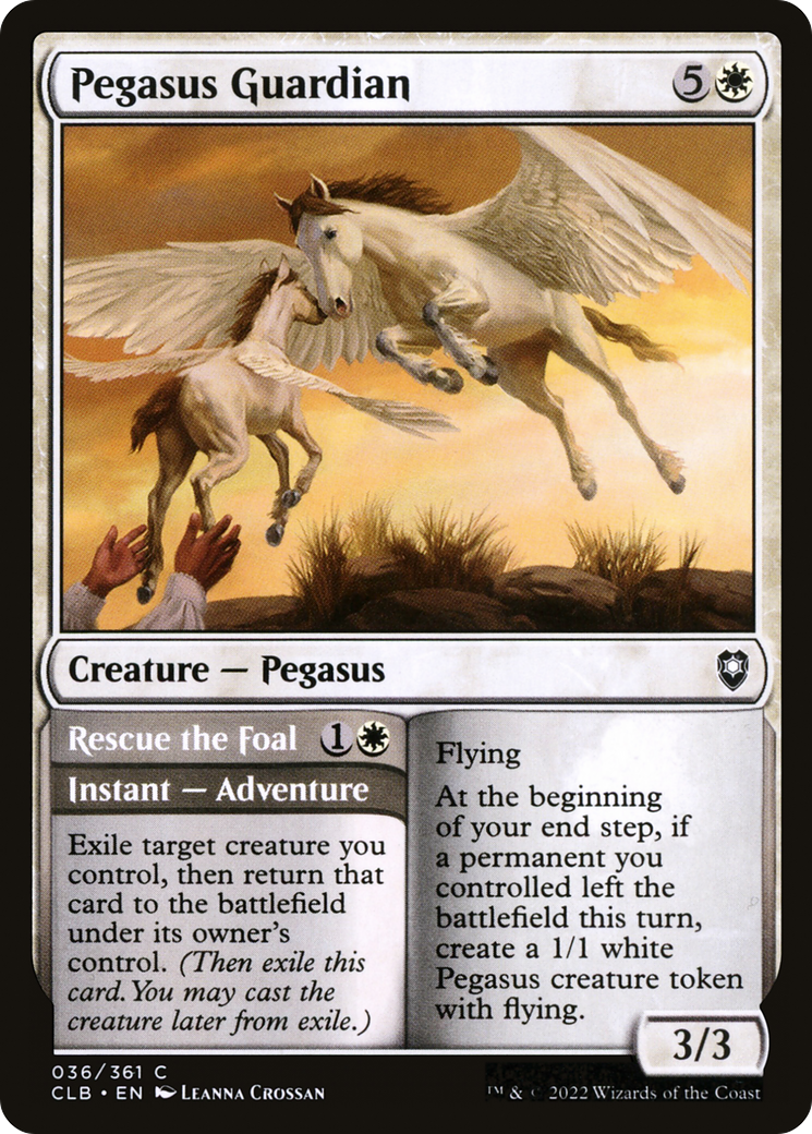 Pegasus Guardian // Rescue the Foal (CLB-036) [Commander Legends: Battle for Baldur's Gate] Foil