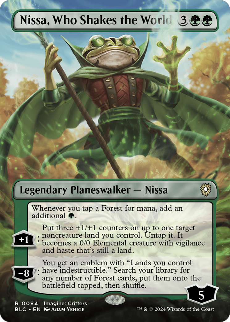Nissa, Who Shakes the World (BLC-084) [Bloomburrow Commander] (Borderless) Foil