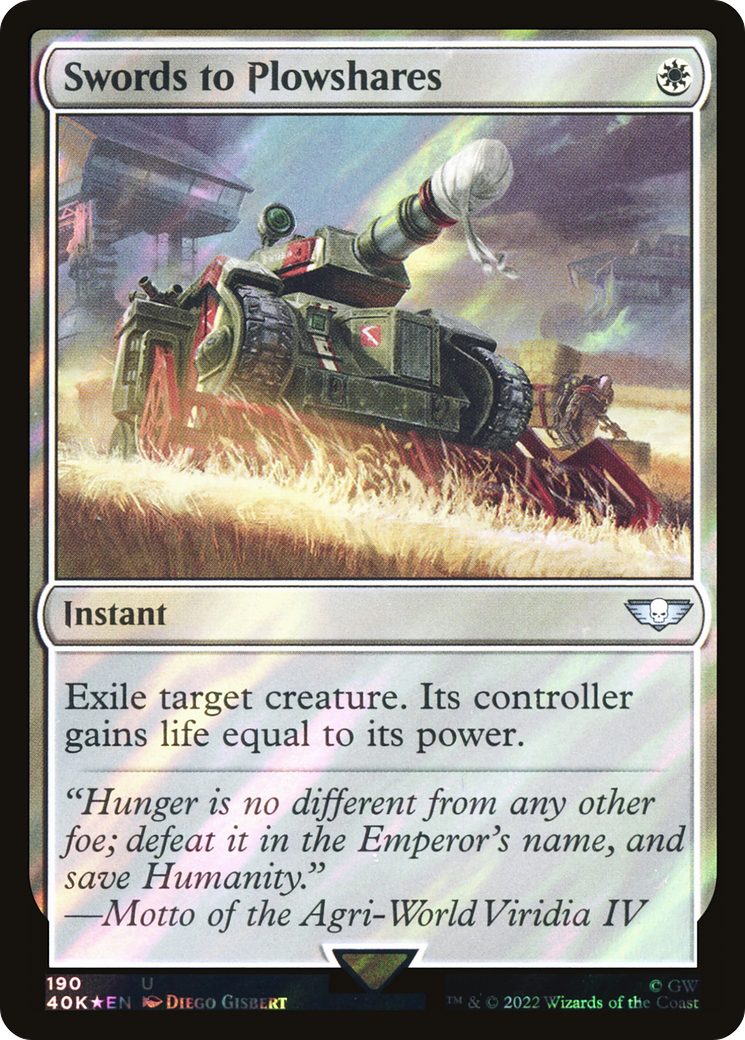 Swords to Plowshares (40K-190★) [Warhammer 40,000 Commander] Foil