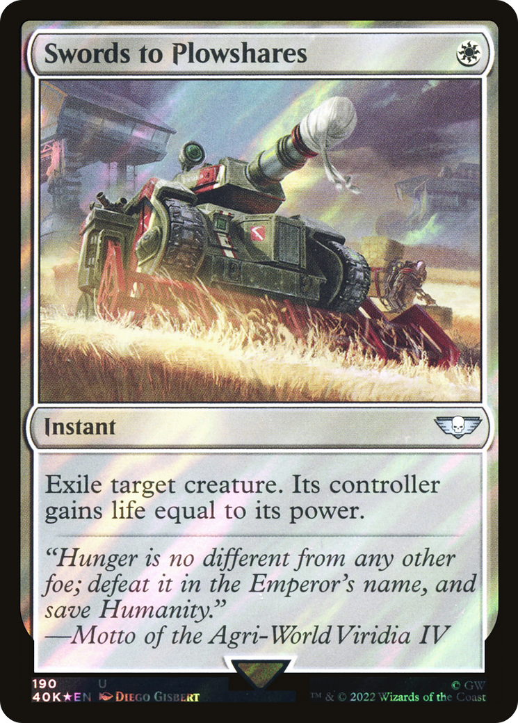 Swords to Plowshares (Surge Foil) (40K-190) [Warhammer 40,000 Commander] Foil