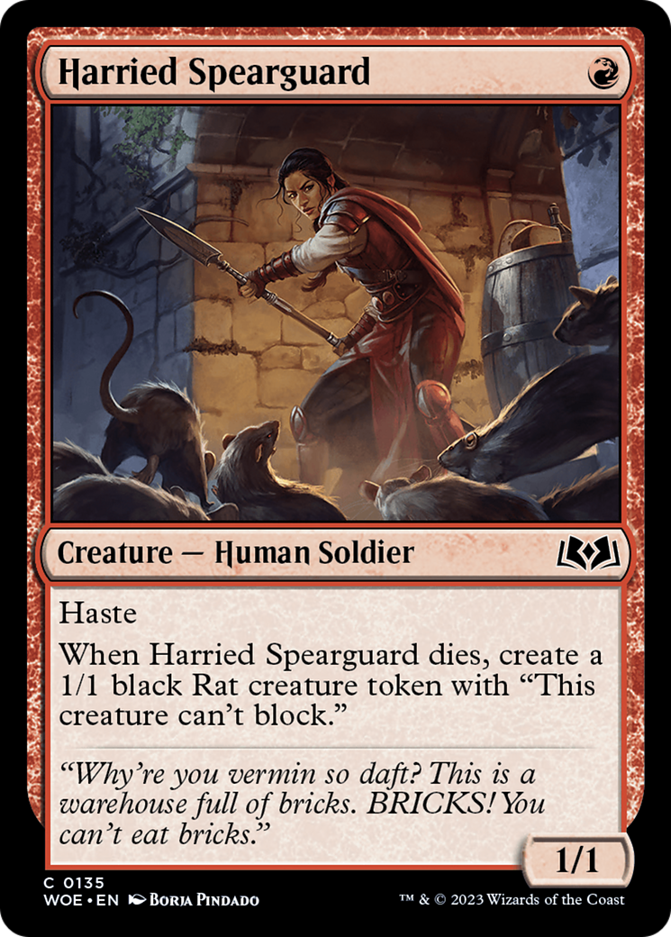 Harried Spearguard (WOE-135) [Wilds of Eldraine]