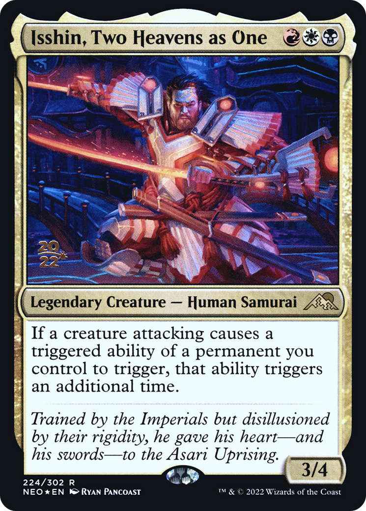 Isshin, Two Heavens as One (PRE-224) [Kamigawa: Neon Dynasty Promos] Foil
