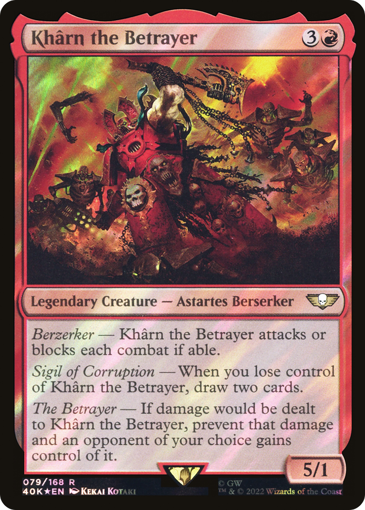 Kharn the Betrayer (Surge Foil) (40K-079) [Warhammer 40,000 Commander] Foil