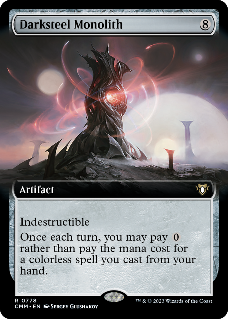 Darksteel Monolith (CMM-778) [Commander Masters]: (Extended Art) Foil