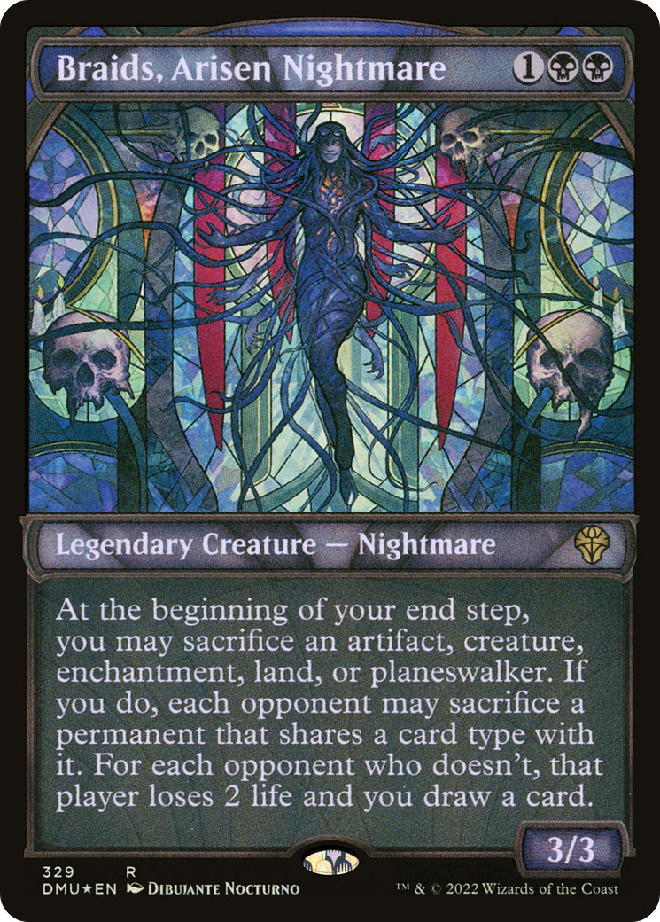 Braids, Arisen Nightmare (Textured Foil) (DMU-329) (Showcase) [Dominaria United] Foil