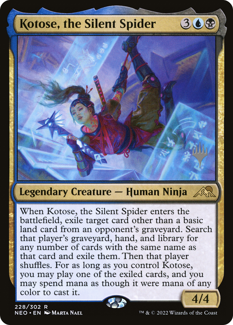 Kotose, the Silent Spider (PPNEO-228P) [Kamigawa: Neon Dynasty Promos]