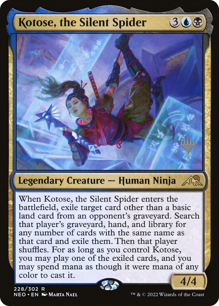 Kotose, the Silent Spider (PPNEO-228) [Promo Pack: Kamigawa: Neon Dynasty Promos]