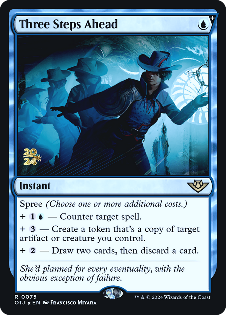 Three Steps Ahead (PRE-75S) [Outlaws of Thunder Junction Promos] Foil