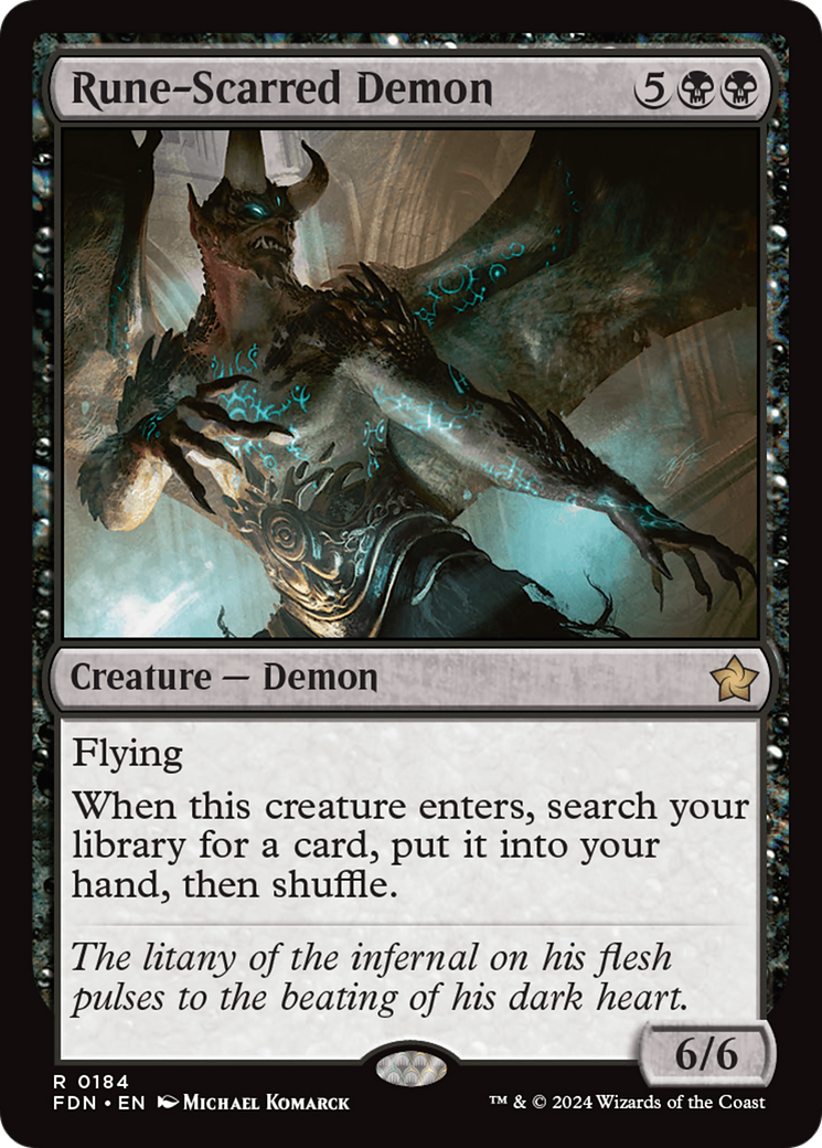 Rune-Scarred Demon (FDN-184) [Foundations] Foil