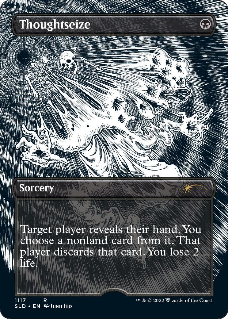 Thoughtseize (Borderless) (SLD-1117) (Borderless) [Secret Lair Drop]