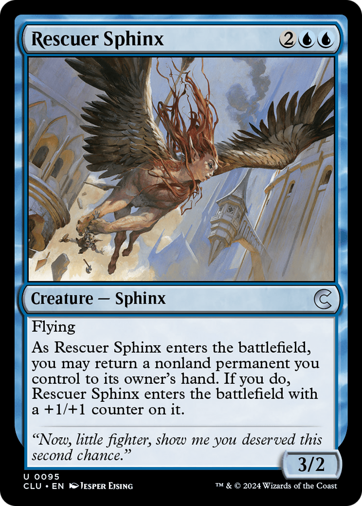 Rescuer Sphinx (CLU-095) [Ravnica: Clue Edition]