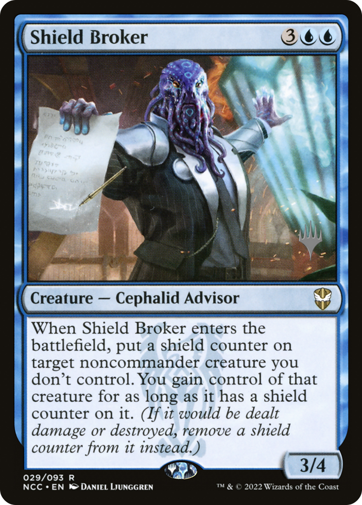 Shield Broker (PPSNC-29P) [New Capenna Commander Promos] Foil