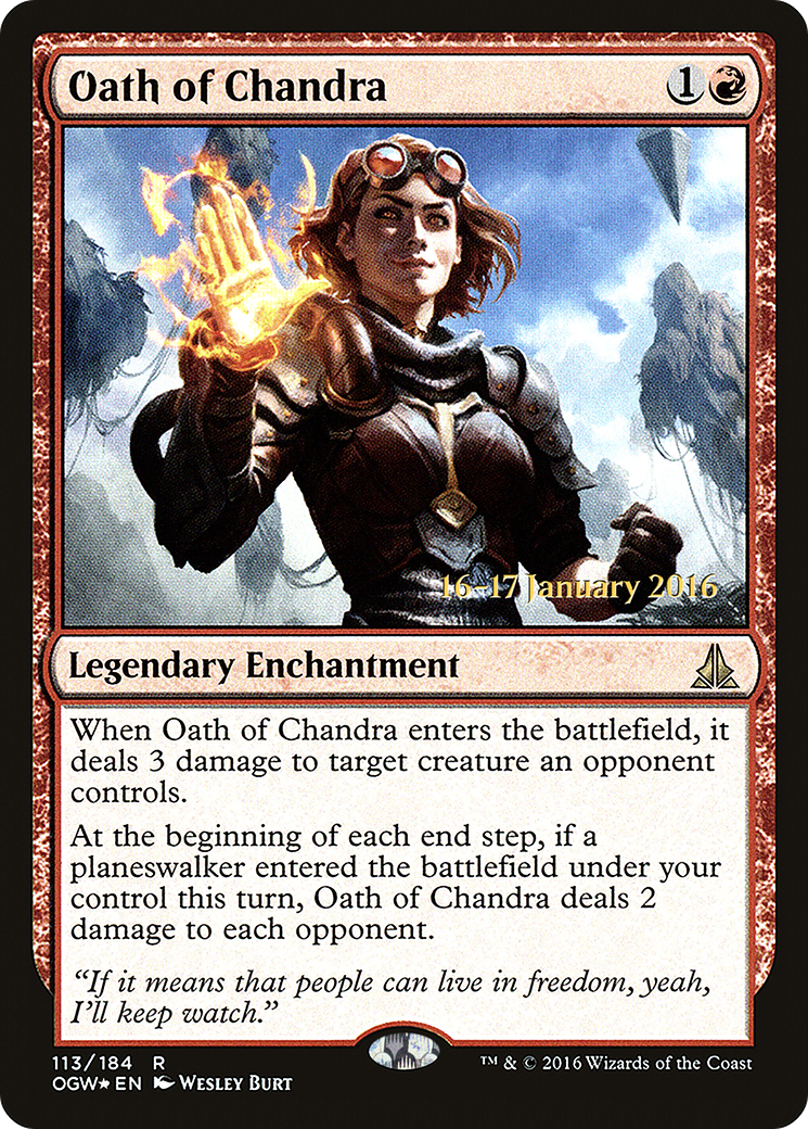 Oath of Chandra (PRE-113S) [Oath of the Gatewatch Promos] Foil