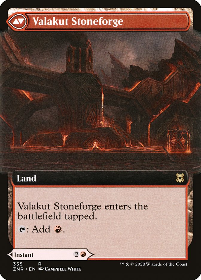 Valakut Awakening // Valakut Stoneforge (ZNR-355) [Zendikar Rising]: (Extended Art) Foil