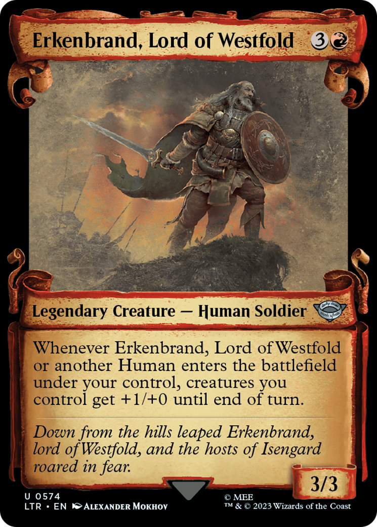 Erkenbrand, Lord of Westfold (LTR-574) [The Lord of the Rings: Tales of Middle-earth]: (Showcase) Foil