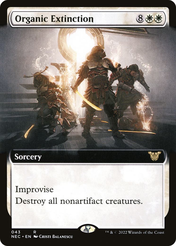 Organic Extinction (Extended Art) (NEC-043) [Neon Dynasty Commander]