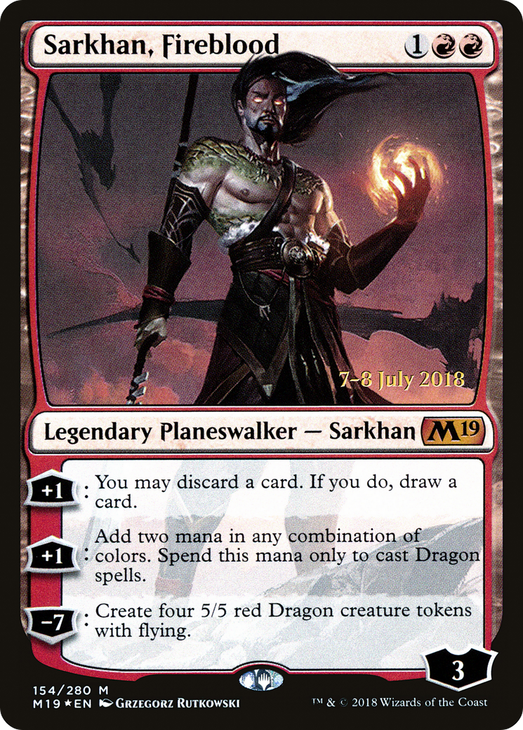 Sarkhan, Fireblood (PRE-154S) [Core Set 2019 Promos] Foil
