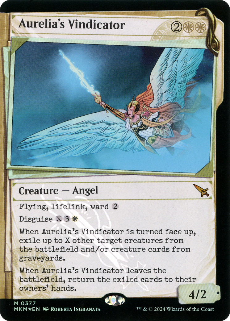 Aurelia's Vindicator (MKM-377) [Murders at Karlov Manor]: (Showcase) Foil
